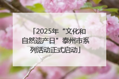 2025年“文化和自然遗产日”泰州市系列活动正式启动
