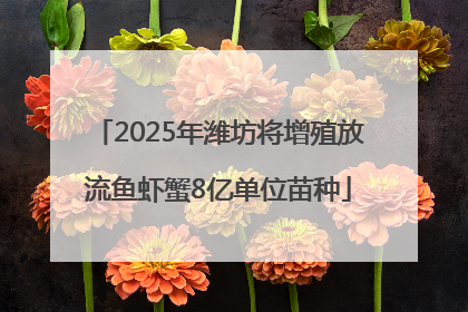 2025年潍坊将增殖放流鱼虾蟹8亿单位苗种