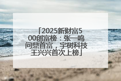 2025新财富500创富榜：张一鸣问鼎首富，宇树科技王兴兴首次上榜