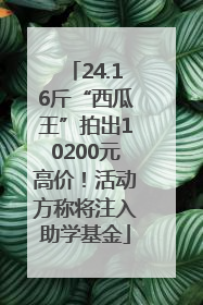24.16斤“西瓜王”拍出10200元高价！活动方称将注入助学基金