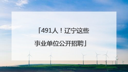 491人！辽宁这些事业单位公开招聘