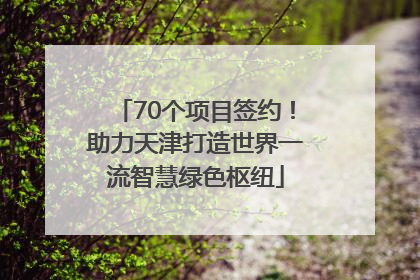 70个项目签约！助力天津打造世界一流智慧绿色枢纽